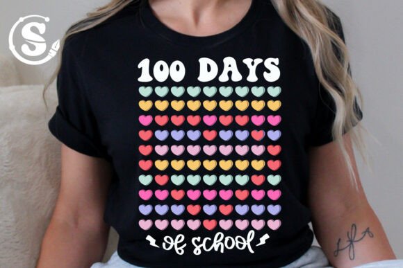 100 Days of School Hearts SVG PNG