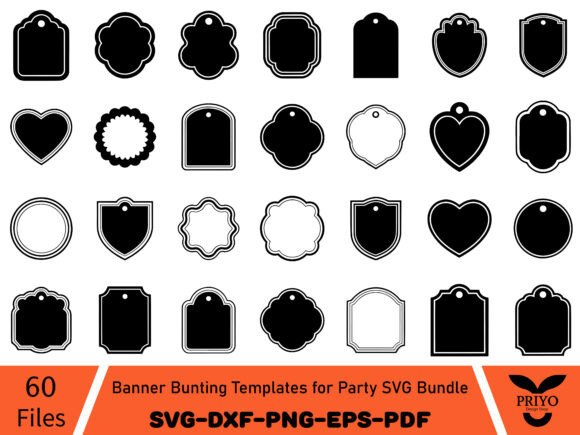 Banner Bunting Templates for Party SVG