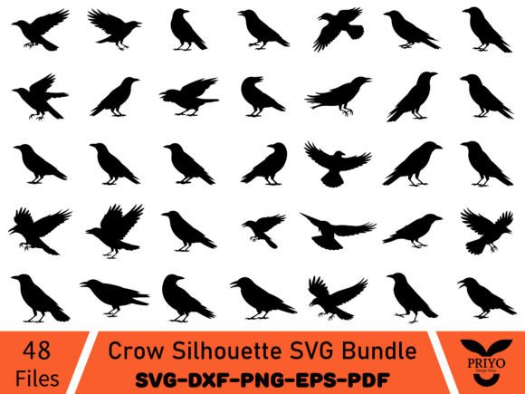 Crow Silhouette SVG Bundle