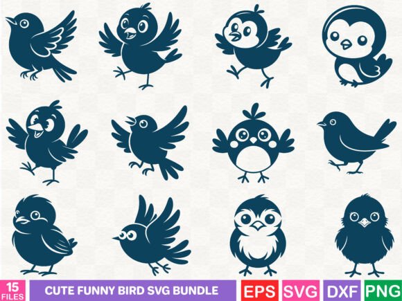 Cute Funny Bird SVG Bundle