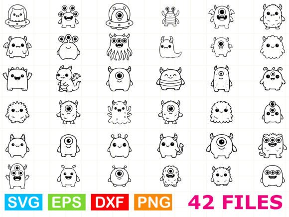 Cute Monsters Svg Bundle