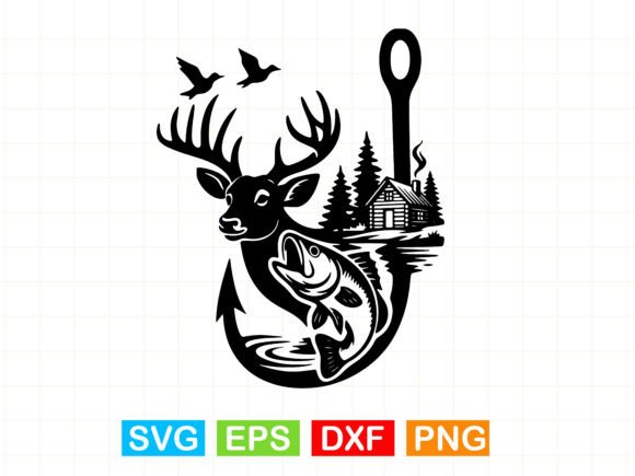 Deer and Bass Fishing Hook SVG Review
