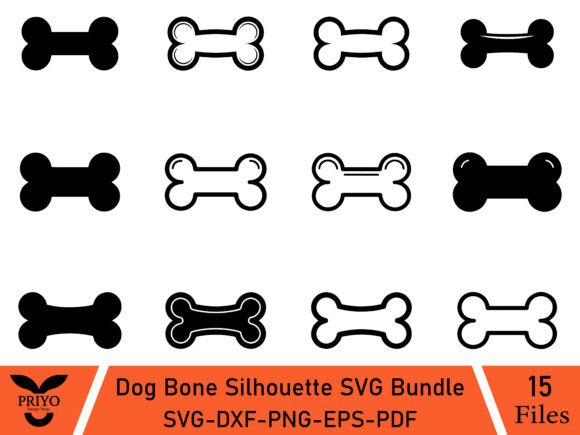 Dog Bone Silhouette SVG Bundle