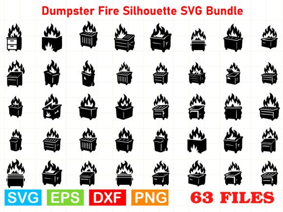 Dumpster Fire Silhouette SVG Bundle