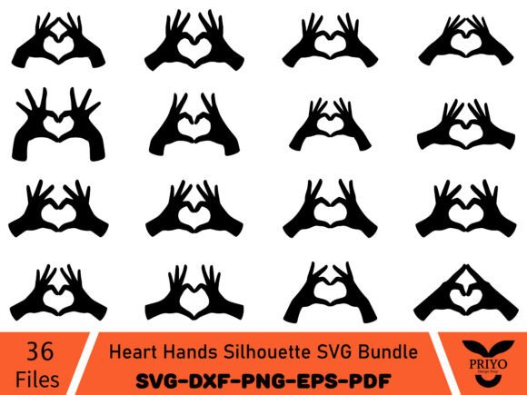 Heart Hands Silhouette SVG Bundle