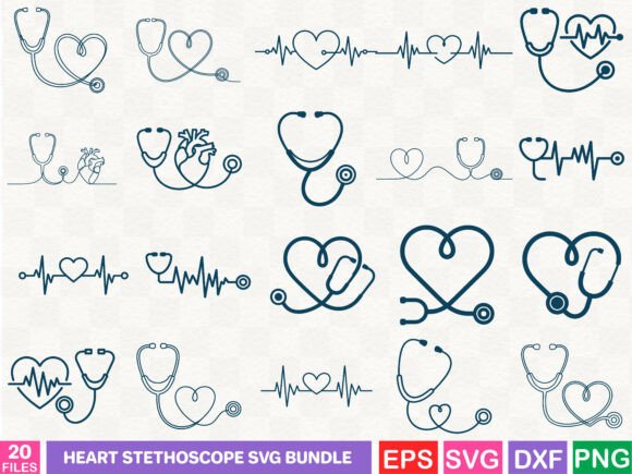 Heart Stethoscope Svg Bundle