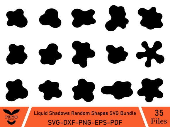 Liquid Shadows Random Shapes SVG Bundle