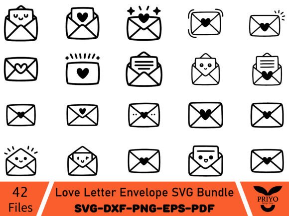 Love Letter Envelope SVG Bundle