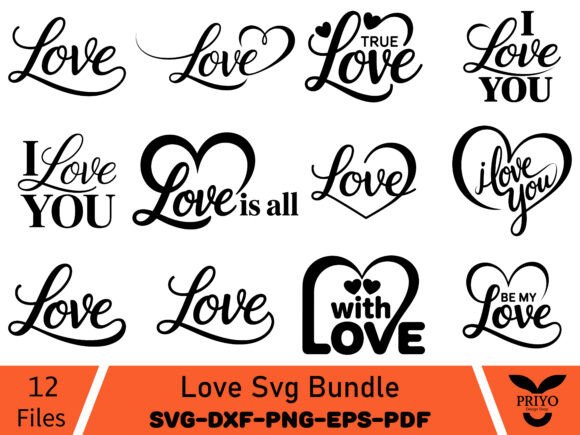 Love Svg Bundle, Valentine Svg, Heart