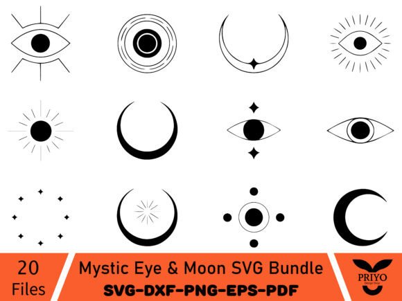 Mystic Eye Moon SVG Bundle