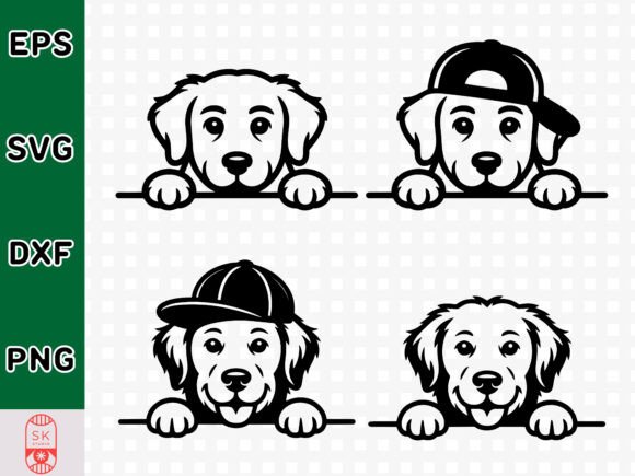 Peeking Golden Retriever Dog SVG Bundle