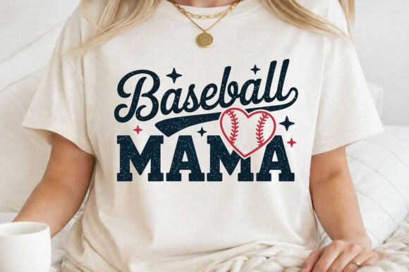 Retro Baseball Mama Heart Png Svg