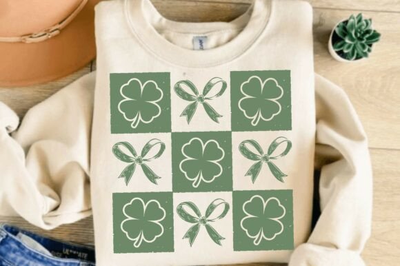 Retro Checkered St Patrick's Day PNG SVG