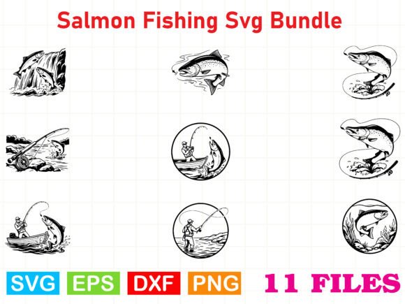 Salmon Fishing Svg Bundle
