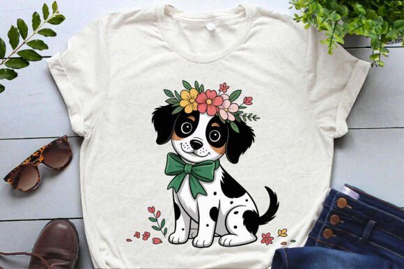 Spring Dog Png Svg Eps T-Shirt Design