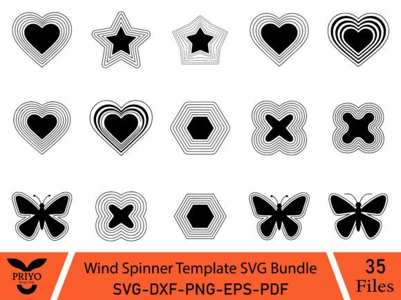 Wind Spinner Template SVG Bundle