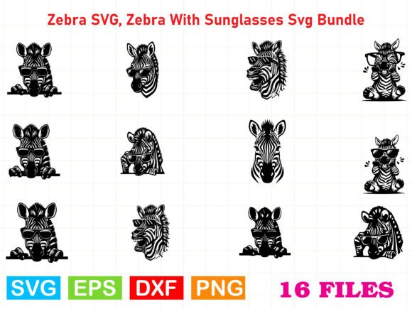 Zebra SVG, Zebra Sunglasses Svg Bundle
